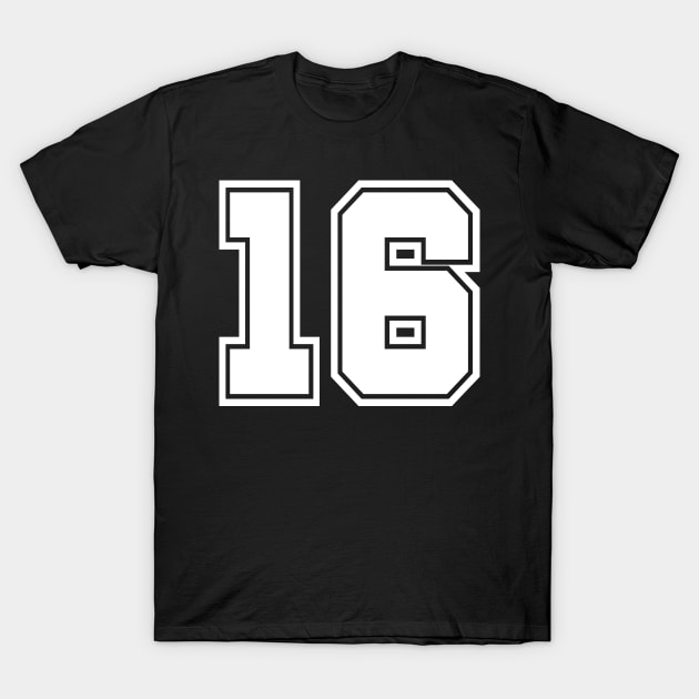 Number 16 T-Shirt by PR Hub